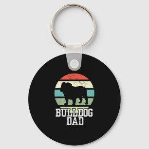 Llavero Bulldog de inglés de papá I retro