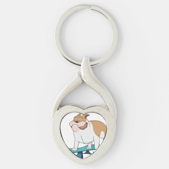 Llavero bulldog de patinaje (Anverso)