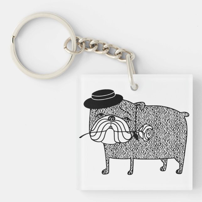 Llavero Bulldog decepcionado: Triste romance (Frente)