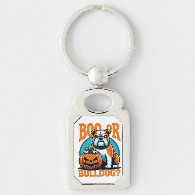 Llavero Bulldog en Pop Art Estila Halloween (Anverso)
