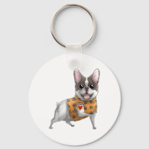 Llavero Bulldog francés amo a mamá Tattoo Madres de Camisa