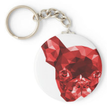 Bulldog francés baja arte polaco en rojo