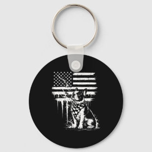 Llavero Bulldog francés bandera americana 4 de julio amant