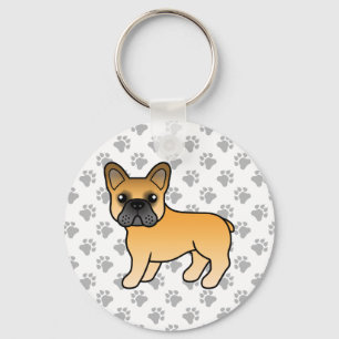 Llavero Bulldog Francés Cartoon Adorable Perro Ciervo