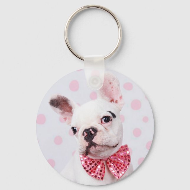 Llavero Bulldog francés con Bow Tie (Anverso)
