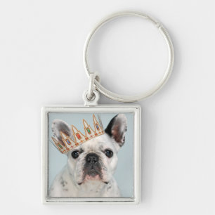 Llavero Bulldog francés con corona