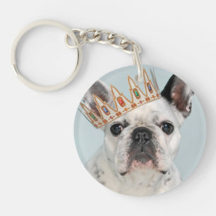 Llavero Bulldog francés con corona