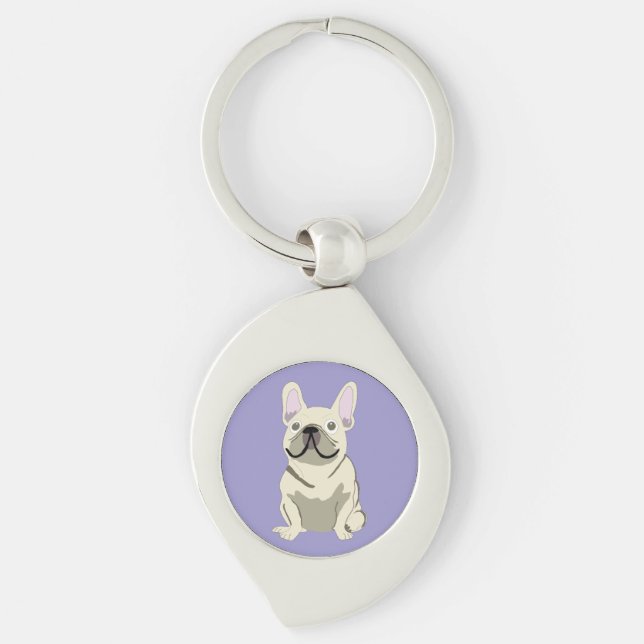 Llavero Bulldog Francés Crema (Anverso)