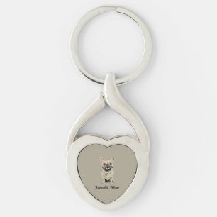 Llavero Bulldog Francés Crema