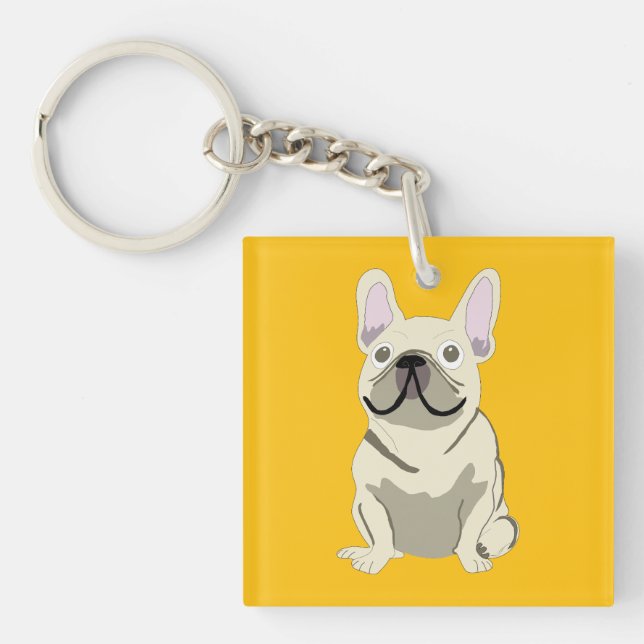 Llavero Bulldog Francés Crema (Frente)