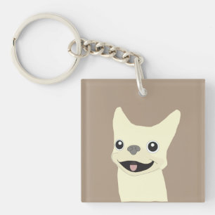Llavero Bulldog Francés Crema, Taupe Cálido