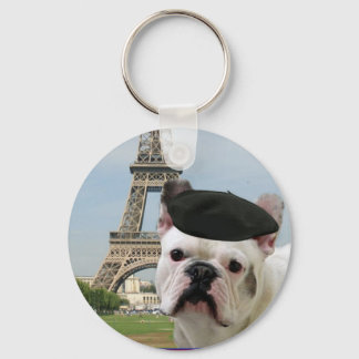 Llavero Bulldog francés en el keychain de París