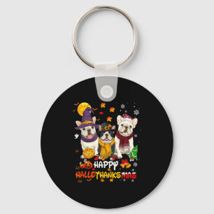 Llavero Bulldog Francés Feliz Hallothanksmas Amante de los