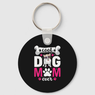 Llavero Bulldog francés Floral Sungles Plus Mamás de tamañ