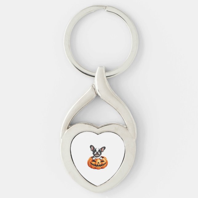 Llavero Bulldog francés Happy Halloween calabaza Classic T (Anverso)