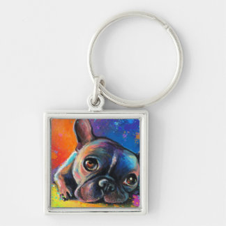 Llavero Bulldog francés lindo que pinta Svetlana Novikova