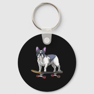 Llavero Bulldog Francés Monopatín Skateboarding Para Hombr