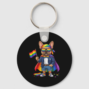 Llavero Bulldog Francés Orgullo Lésbico Gay Lluvia De Idea