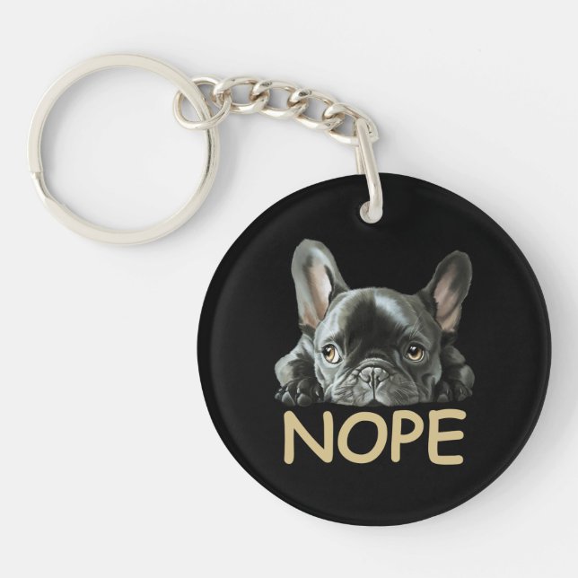 Llavero Bulldog francés| Regalos Frenchie Nope (Frente)