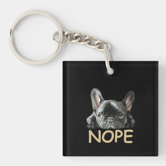 Llavero Bulldog francés| Regalos Frenchie Nope (Frente)