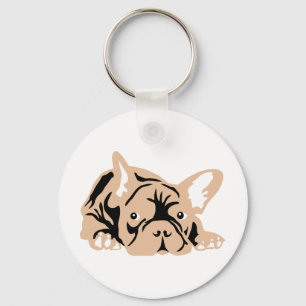 Llavero Bulldog francés rosa