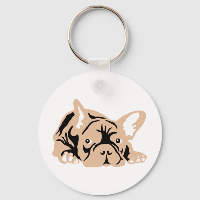 Llavero Bulldog francés rosa (Anverso)