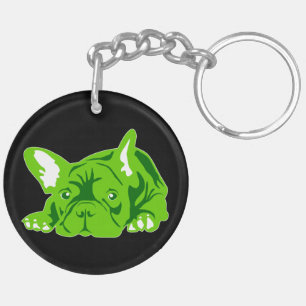 Llavero Bulldog Francés Verde