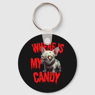 Llavero Bulldog Francés Zombie Halloween