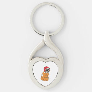 Llavero Bulldog fresco en Santa Hat