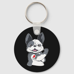 Llavero Bulldog gracioso que amo a mamá Tattoo
