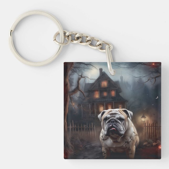 Llavero Bulldog Halloween Scary (Frente)