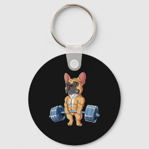Llavero Bulldog Halterofilia Fawn Deadlift Fitness Gym Fu