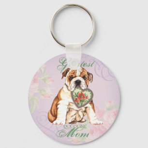 Llavero Bulldog Heart Mom