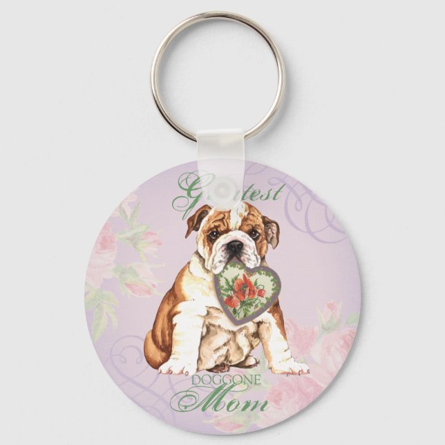 Llavero Bulldog Heart Mom (Anverso)