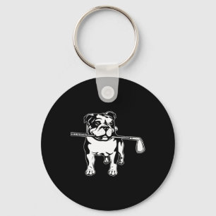 Llavero Bulldog Inglés Con Palos De Golf Dueño De Perros P