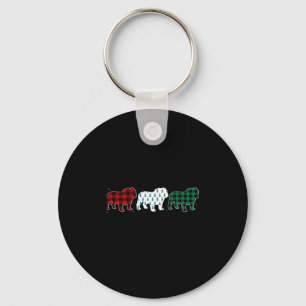 Llavero Bulldog inglés divertido Red Plaid Navidades Dog L