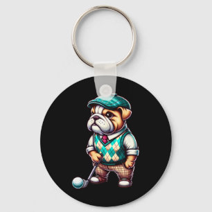 Llavero Bulldog Inglés Golf Golfista Deporte Hombres Mujer