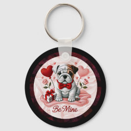 Llavero Bulldog inglés Valentine Charm Keychain