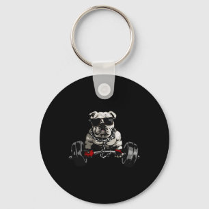 Llavero Bulldog muscular Perro Levantamiento mortal Gimnas