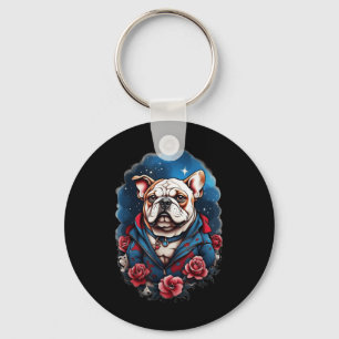 Llavero Bulldog Perro Viejo Colegio Tattoo Estilo Retro Vi