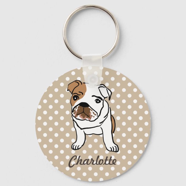 Llavero Bulldog personalizado en inglés (Anverso)