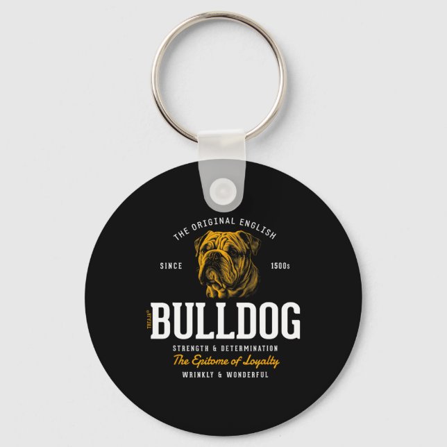 Llavero Bulldog retro inglés con estilo (Anverso)