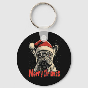 Llavero Bulldog Santa Hat Feliz Navidad Navidad Perro Love
