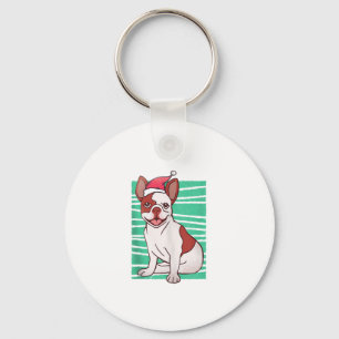 Llavero Bulldog Santa Hat - Navidades divertidos