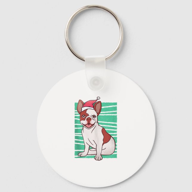 Llavero Bulldog Santa Hat - Navidades divertidos (Anverso)