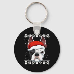 Llavero Bulldog Santa Hat Navidades Pajama Cute Perro Feo