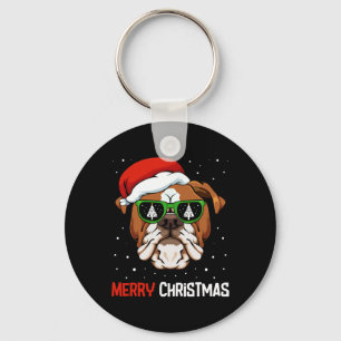 Llavero Bulldog Santa Hat Navidades Pajama Perro X mas Árb