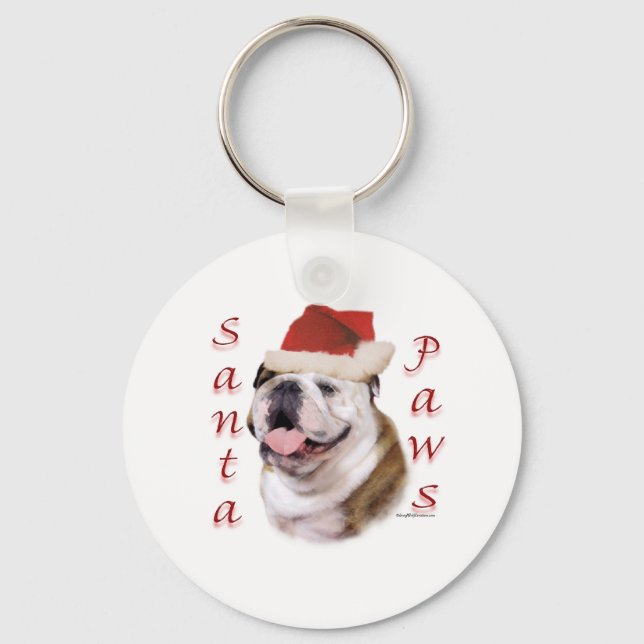 Llavero Bulldog Santa Paws (Anverso)