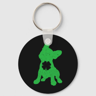 Llavero Bulldog Shamrock St Patrick Day Dueño de Frenchie 