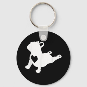 Llavero Bulldog Yoga Pose Love Heart Workout Gift